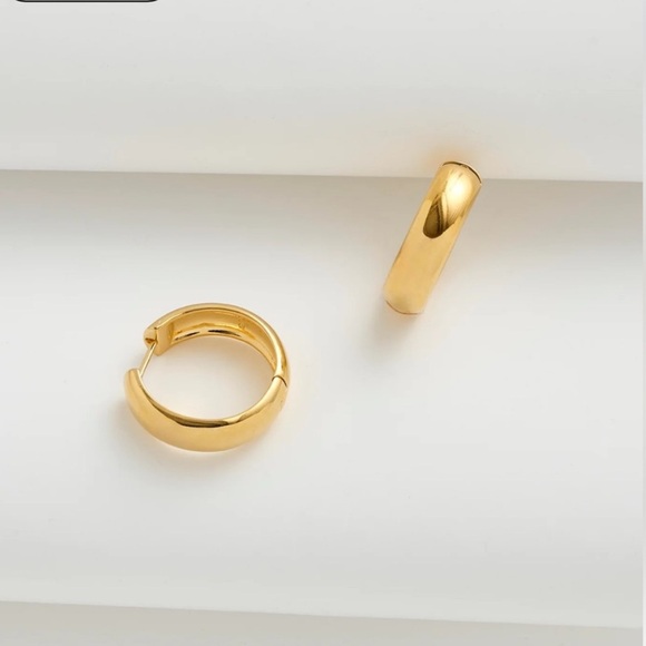 Madewell Jewelry - Madewell Demi-Fine Chunky Medium Hoop Earrings 14k gold over sterling silver